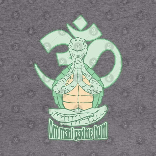 Tortoise Meditating Om Mani Padme Hum by Renegade Rags